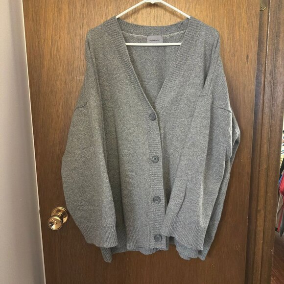Wool Mix Boxy Oversized Cardigan from Korea - Picture 1 of 2